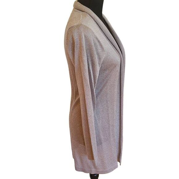 Chico's Womens Open Metallic Silver Metallic Gray Sweater Cardigan XS - Picture 5 of 11